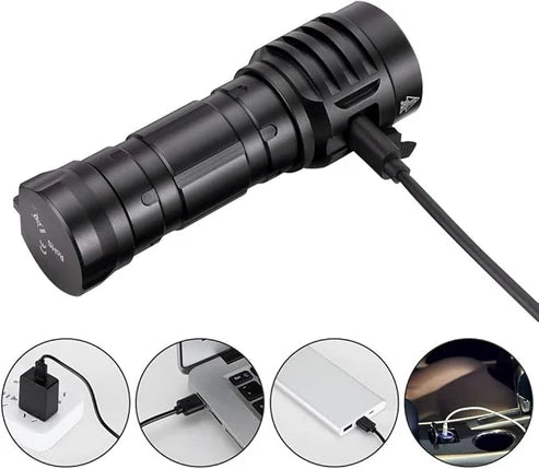 بقيادة مصباح يدوي قابل للشحن - Led Rechargeable Flashlight