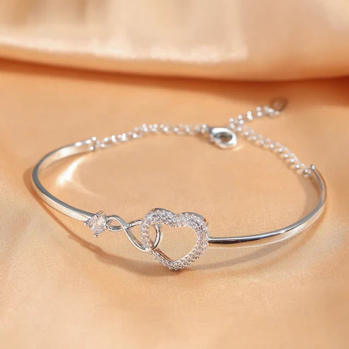 سلسلة على شكل قلب سوار نسائي أنيق - Chain  Heart Shape Bracelet Elegant Female