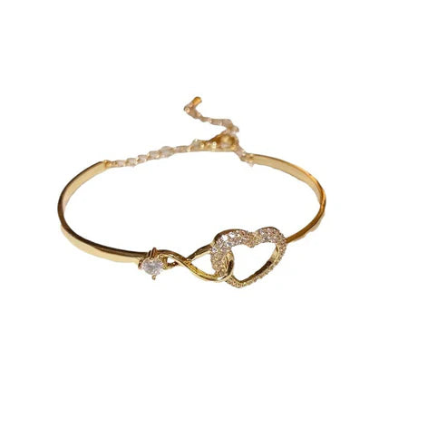 سلسلة على شكل قلب سوار نسائي أنيق - Chain  Heart Shape Bracelet Elegant Female