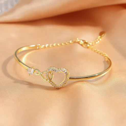 سلسلة على شكل قلب سوار نسائي أنيق - Chain  Heart Shape Bracelet Elegant Female